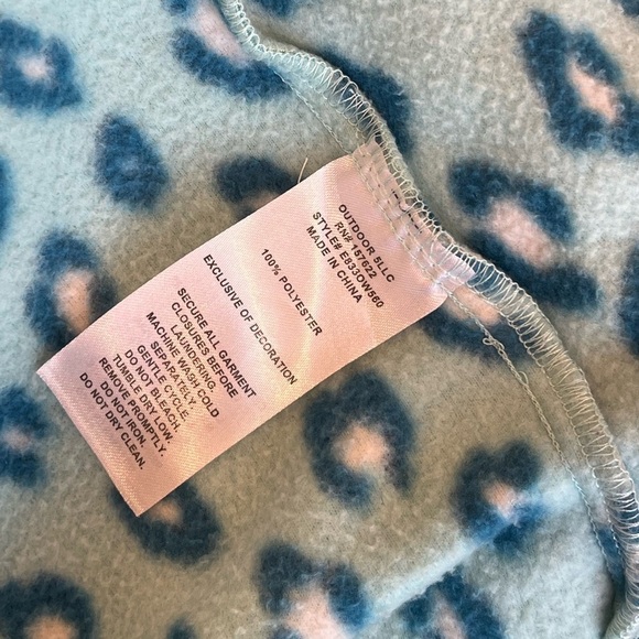 Eddie Bauer Girls Fleece Winter Jacket Size XL Pockets Full Zipper Blue Leopard - Picture 4 of 8